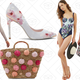 Auste Belted Shift Dress, $167 | Kaawap Printed Pointed Courts, $133 | Barliee Pom Pom Detail Woven Bag, $77 | Sirena Entangled Enchantment Swimsuit, $74 | Lockett Floral Print Bias Cut Dress, $139